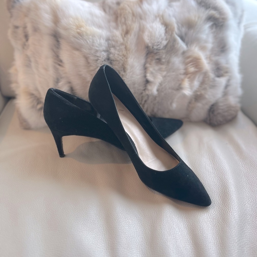 nine west black suede pumps size 8